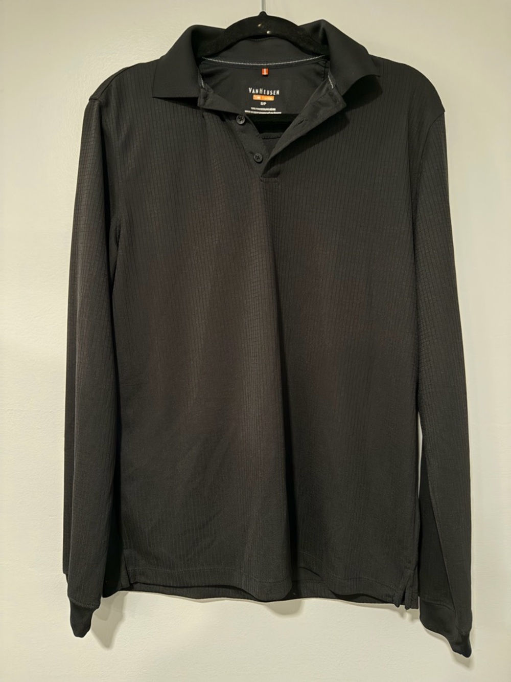 Van Heusen Traveler Small Black Long Sleeve Collared Shirt